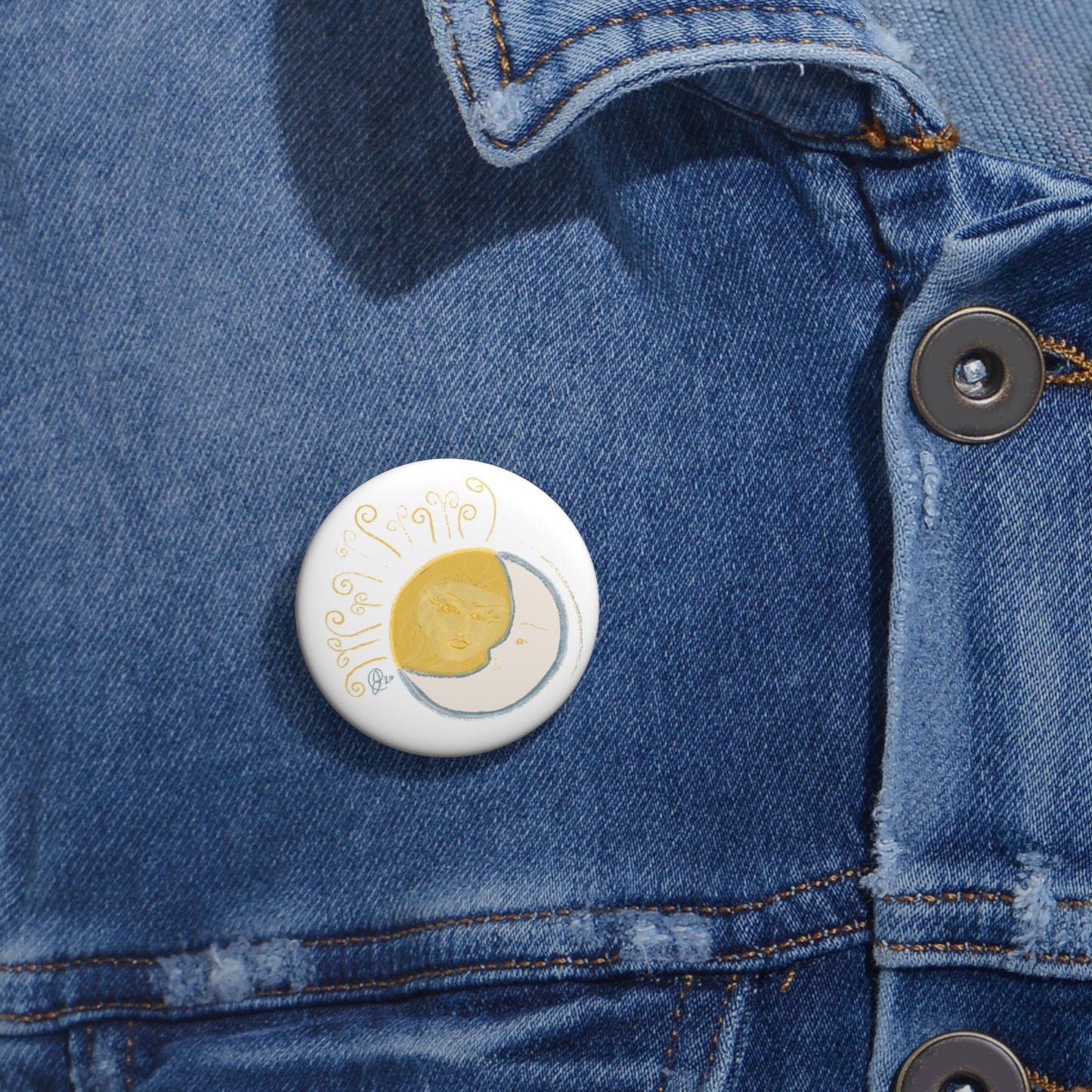 Sun and Moon Pin Button 1.25”