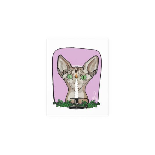 Familiar , Flame Gazer Cat Indoor and Outdoor Silk Poster