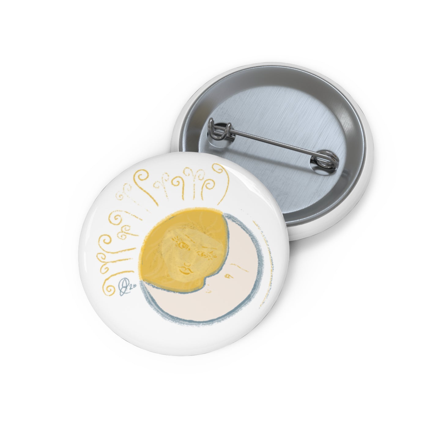 Sun and Moon Pin Button 1.25”